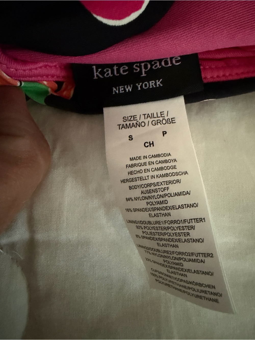 kate spade Black Bandeau size SMALL One-Piece Swimsuit with Bright Fruit Print - Picture 7 of 11